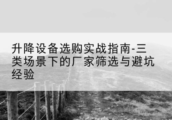 青铜峡移动式升降机厂家推荐-升降设备选购实战指南-三类场景下的厂家筛选与避坑经验