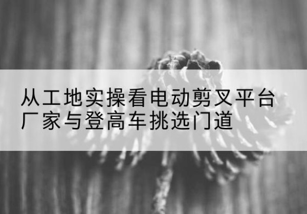 青铜峡电动剪叉升降平台厂家-从工地实操看电动剪叉平台厂家与登高车挑选门道